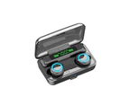 F9-3Bluetooth-compatible 5.1 Wireless Rechargeable Mini 9D Stereo In-ear Earphone-Black  Blue - Black  Blue