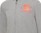 Under Armour Youth Boys' Rival Full Zip Hoodie - Concrete/Phoenix Fire