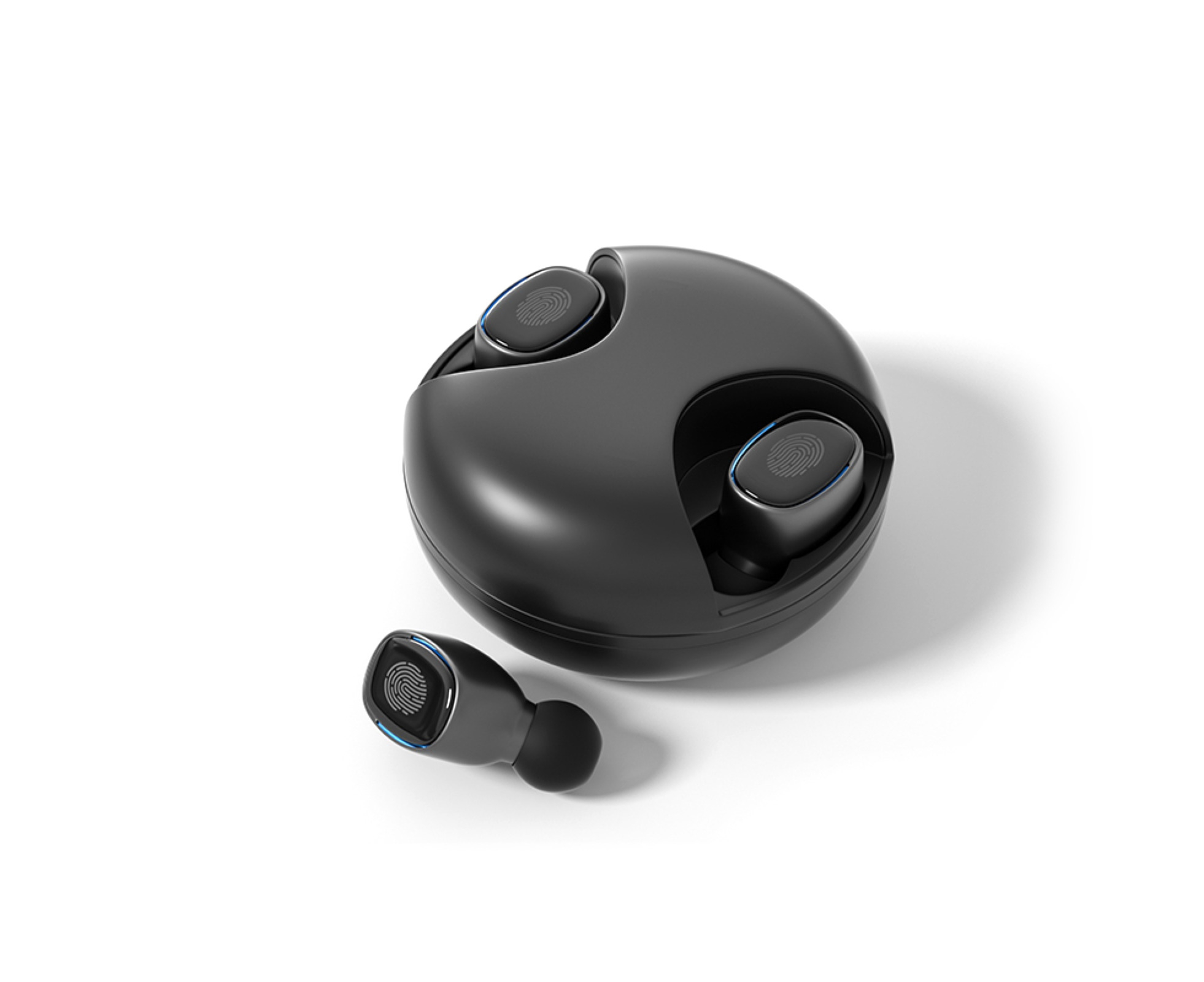 QHJ TWS Bluetooth Earphones Wireless Bluetooth 4.2 Earbuds Control Headphones black 