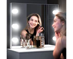 MAXKON Dressing Table Lighted Vanity Desk Makeup Dresser with 6 Bulbs Mirror Large Drawer for Girls Women White