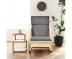 Costway Modern Bentwood Lounge Chair Fabric Upholstered Accent Leisure Armchair Grey