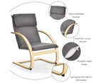 Costway Modern Bentwood Lounge Chair Fabric Upholstered Accent Leisure Armchair Grey