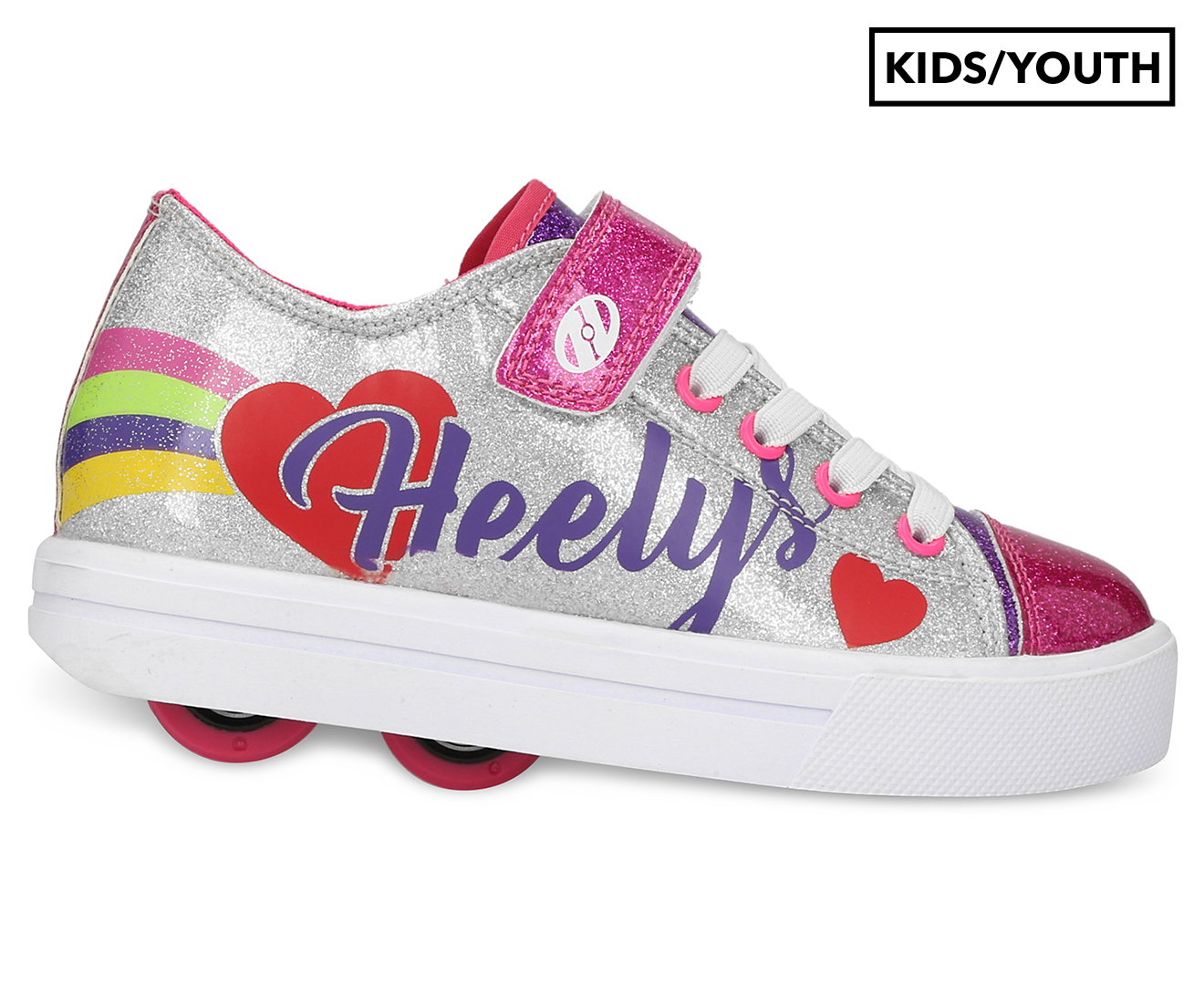 Size 2 80874263787 Heelys New Heelys X2 Fresh Kids Wheelie Trainers Girls Roller Skate Shoes Pink 