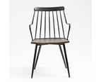 Black Brushed Plywood Wood Bradley Steel Framed Dining Chair Black