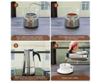 2 Cup 100ML Coffee Maker Percolator Pot Moka Stainless Steel Stove Top Espresso Italian Latte Camping