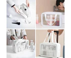Set of 3 Pcs PVC Cosmetic Bags Travel Toiletry Bags White