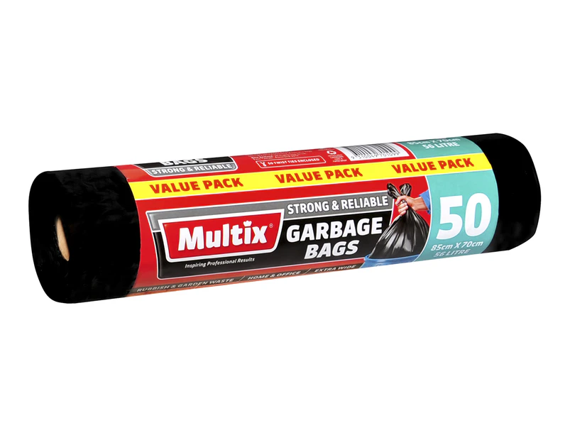 Multix 56L Garbage Bags 50pk