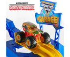 Monster Jam Garage Playset w/ 1:64 Grave Digger Vehicle