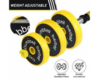 20KG Dumbbells Barbell Set 2 In 1 Adjustable Dumbbell Weight Home Gym Exercise Fitness Connecting Rod