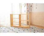 120CM Kids Wooden Solid Timber Open Bookshelf Bookcase Storage Organiser Natural