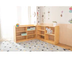 120CM Kids Wooden Solid Timber Open Bookshelf Bookcase Storage Organiser Natural