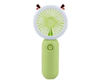 Mini Fan Mute Rechargeable ABS Shell Students Mini USB Desk Fan with LED Light for Daily Use-Green - Green
