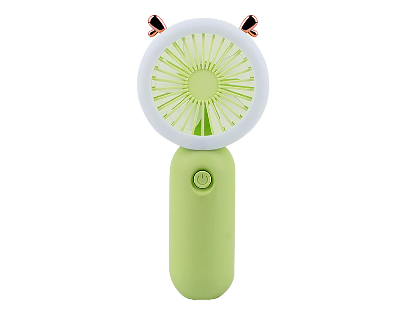 Mini Fan Mute Rechargeable ABS Shell Students Mini USB Desk Fan with LED Light for Daily Use-Green - Green