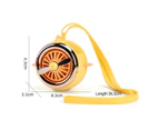 Mini Fan Silent Strong Wind Rechargeable Cartoon Neckband Mini Bladeless Fan for Outdoor -Yellow - Yellow