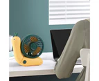 Mini Fan Silent Strong Wind Fodable Cartoon Snail Student USB Charging Desk Handheld Cooling Fan for Office -Yellow - Yellow