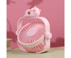 Mini Fan Portable Strong Wind 3 Speed Cute Cartoon Desktop USB Cooling Fan for Kids Room-Pink - Pink