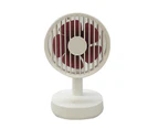 Mini Fan Silent Powerful Portable Fashion 3-speed Wind Desk Cooling Fan for Dorm -White Round - White Round