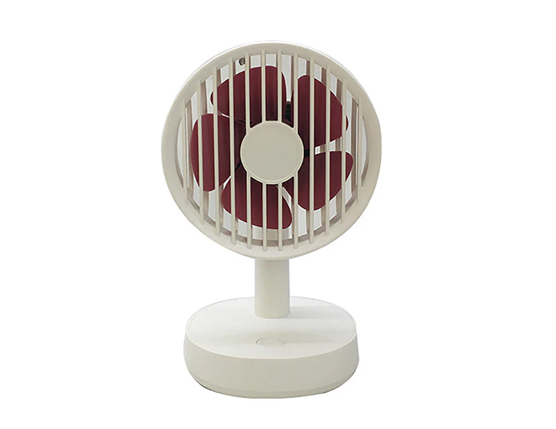 Mini Fan Silent Powerful Portable Fashion 3-speed Wind Desk Cooling Fan for Dorm -White Round - White Round