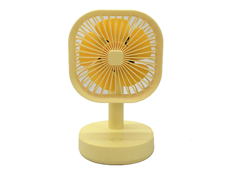 Mini Fan Silent Powerful Portable Fashion 3-speed Wind Desk Cooling Fan for Dorm -Yellow Square - Yellow Square