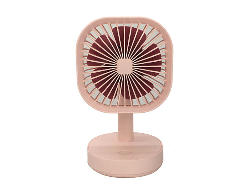 Mini Fan Silent Powerful Portable Fashion 3-speed Wind Desk Cooling Fan for Dorm -Pink Square - Pink Square