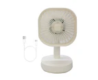 Mini Fan Silent Powerful Portable Fashion 3-speed Wind Desk Cooling Fan for Dorm -White Square - White Square
