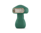 Mini Fan Mute Strong Wind Bladeless Fashion Mushroom Shape Handheld Cooling Fan for Dorm -Green - Green