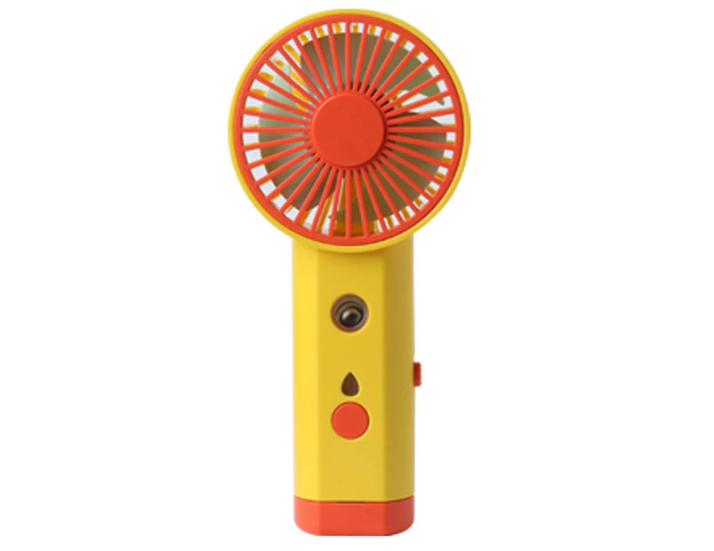 Mini Fan Rechargeable Luminous Plastic Shell LED Desktop Standing USB Cooling Fan Household Supplies -Yellow - Yellow