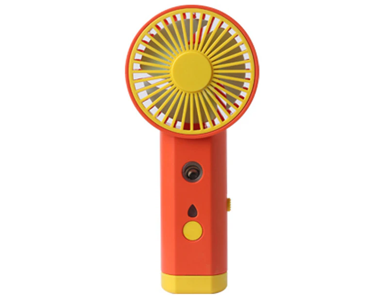 Mini Fan Rechargeable Luminous Plastic Shell LED Desktop Standing USB Cooling Fan Household Supplies -Orange - Orange