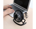 Mini Fan Quiet 4 Blades Stable Base Strong Wind Easy to Carry Cooling 3 Colors 360 Degree Rotation USB Fan for Dormitory-Black - Black