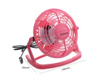 Mini Fan Quiet 4 Blades Stable Base Strong Wind Easy to Carry Cooling 3 Colors 360 Degree Rotation USB Fan for Dormitory-Pink - Pink
