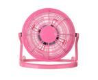Mini Fan Quiet 4 Blades Stable Base Strong Wind Easy to Carry Cooling 3 Colors 360 Degree Rotation USB Fan for Dormitory-Pink - Pink