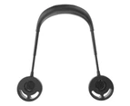 Mini Portable Folding USB Rechargeable Neckband Neck Hang Sports Cooling Fan-Black - Black