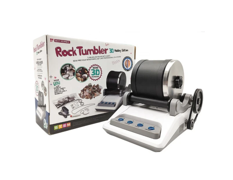 DIY Stone Tumbler for kids DIY Rock Tumbler Polishing Gem Grinder with Rough Gemstone Kids Hobby Toy