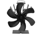 6 Blades Self Powered Wood Stove Fan Fireplace Burner