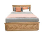 Rosemallow Queen Size Bed Parquet Solid Messmate Timber Wood Frame Mattress Base