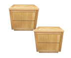 Rosemallow 2pc Bedside Table 2 Drawers Storage Cabinet Nightstand End Tables