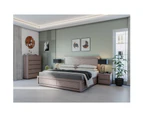 Rosemallow 4pc King Bed Frame Bedroom Suite Timber Bedside Tallboy Package Set