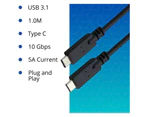 1M USB Type C to Type C Cable 3.1V with IC for Fast Charging Smart Mobile Phone VCOM