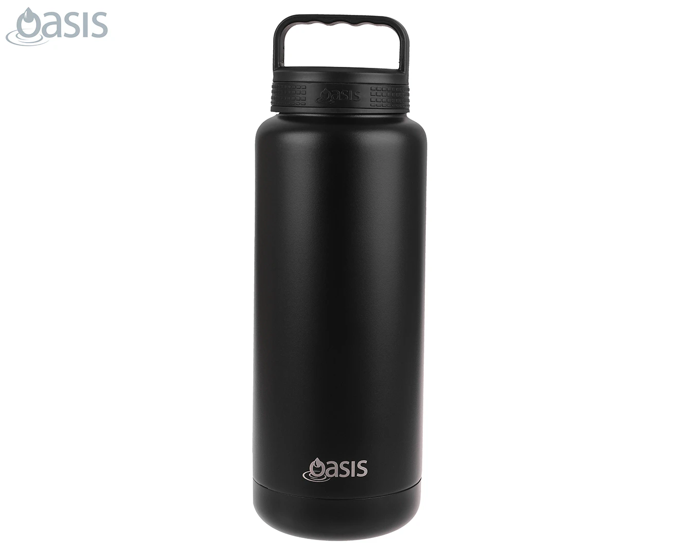 Oasis 1.2L Double Wall Insulated Titan Drink Water Bottle Stainless Steel Black