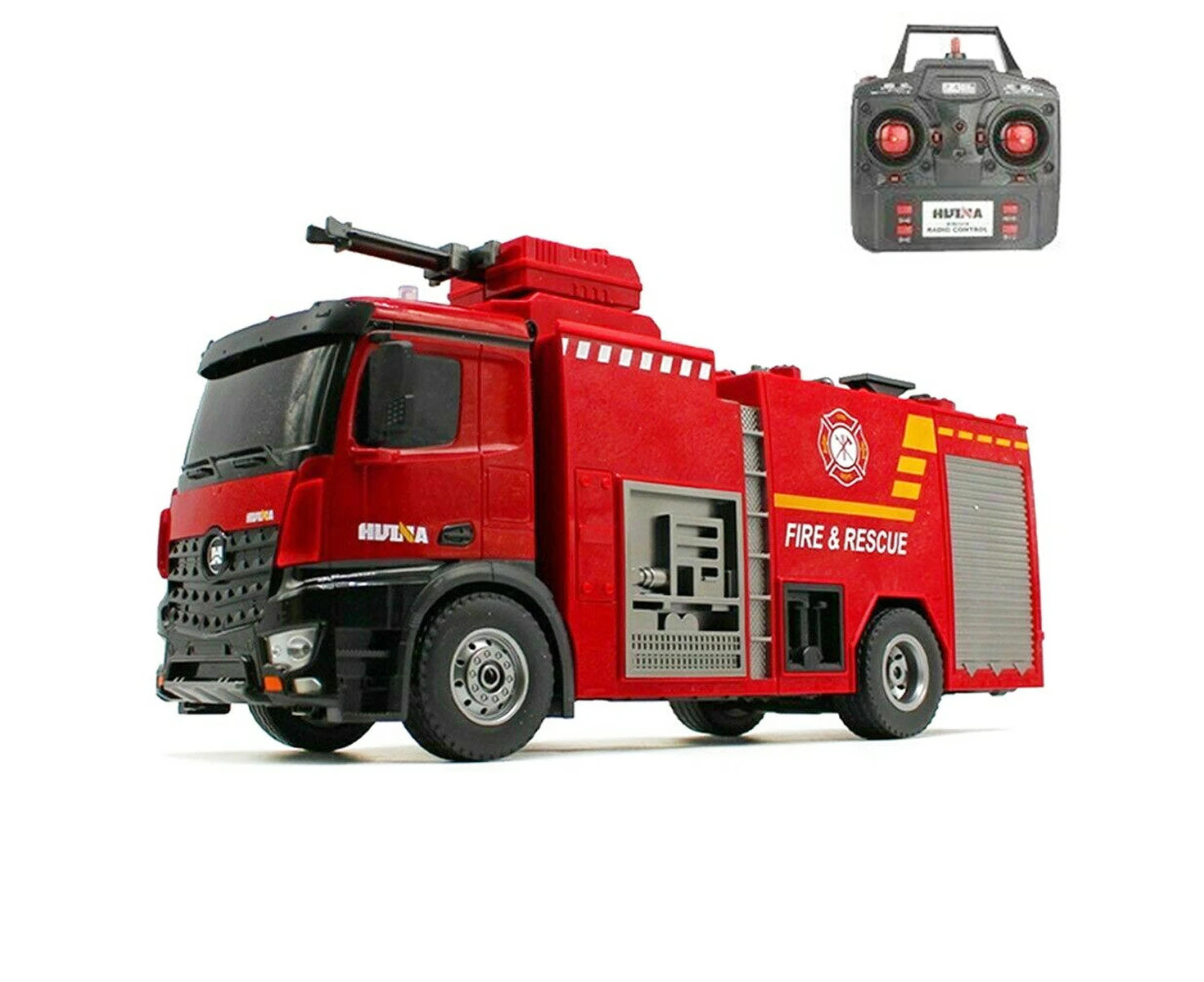 Huina 1:14 RC Fire Truck Toy Car Water Cannon Gun Construction Kids Toy