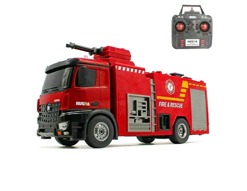 Huina 1:14 RC Fire Truck Toy Car Water Cannon Gun Construction Kids Toy