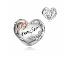 S925 Silver & Rose Gold Love You To Moon & Back Daughter Charm by YOUnique Designs Pandora Compatible