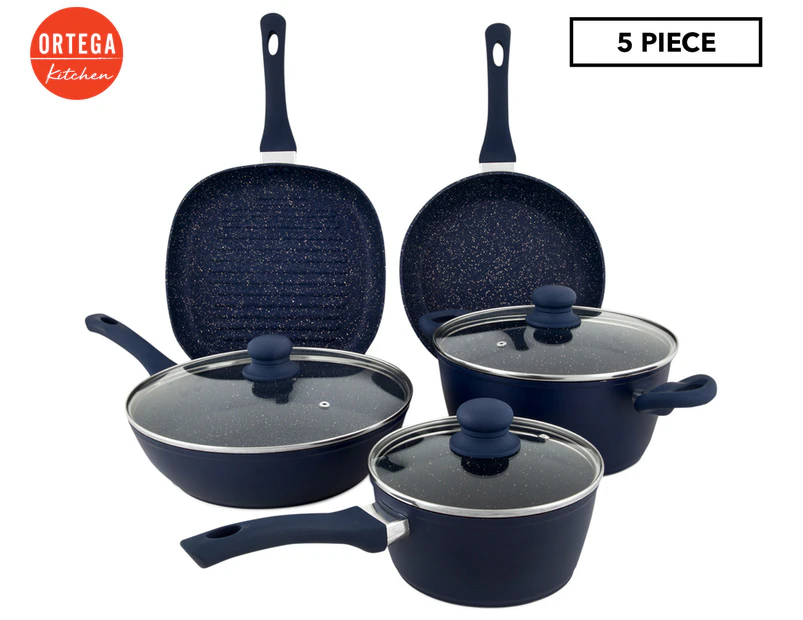 Ortega Kitchen 5-Piece Marble Coated Non Stick Forged Cookware Set