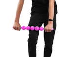Yoga Stick Muscle Roller Massage Relax Yoga Fascia Stick with 5 Spiky Balls for Sport Fitness-Purple