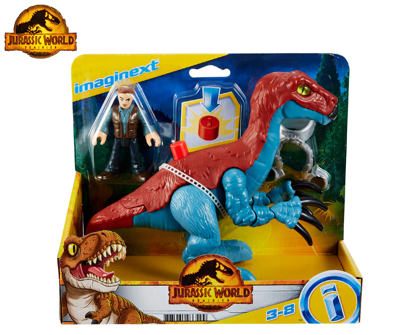 Imaginext Jurassic World Dominion Therizinosarus & Owen Figures