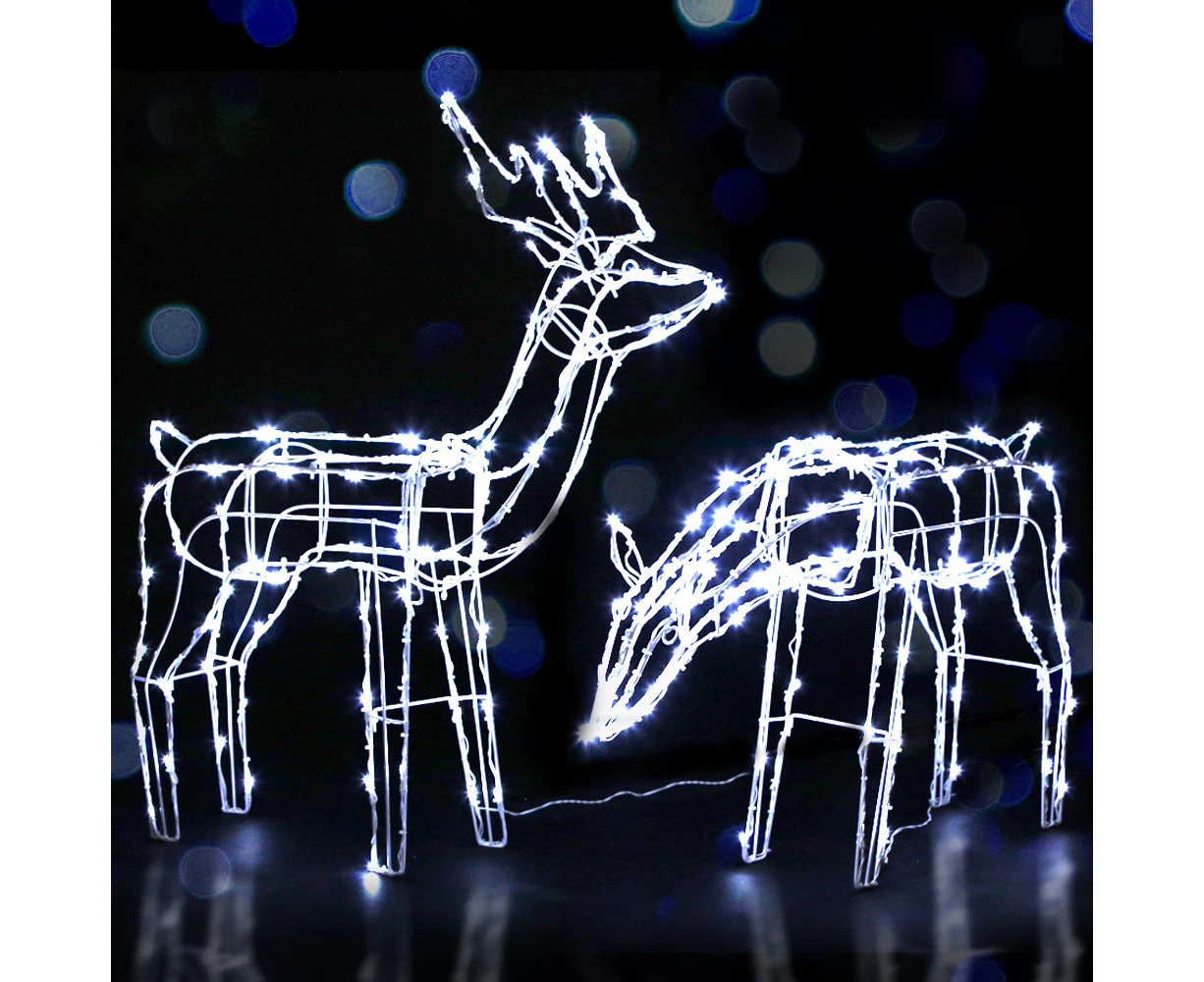 Jingle Jollys Christmas Lights 2 Pcs Reindeers 200 LED Decorations