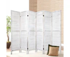 Artiss 6 Panel Room Divider Screen 245x170cm Louver White