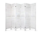 Artiss 6 Panel Room Divider Screen 245x170cm Louver White