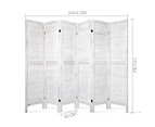 Artiss 6 Panel Room Divider Screen 245x170cm Louver White