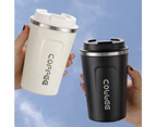 Double Walled Insulated Stainless Vacuum Coffee Travel Mug With Leakproof Flip for Keep Hot/Ice Coffee,Tea and Beer-White